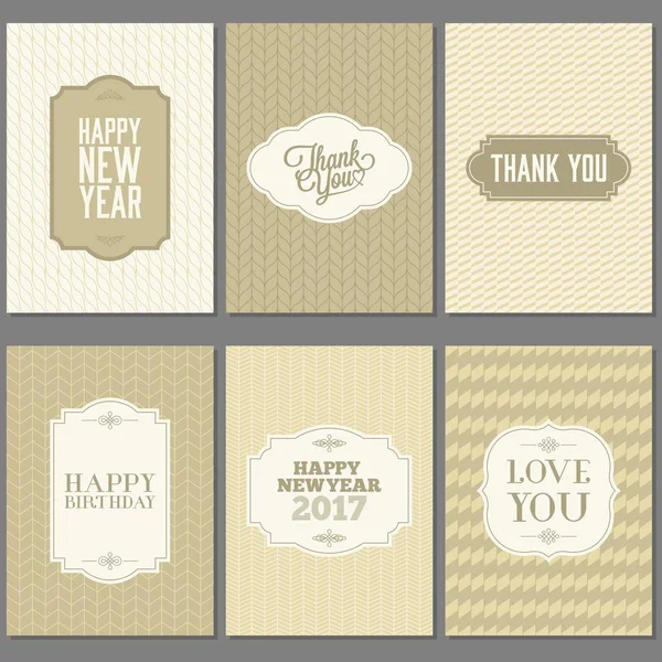 Tarjeta de felicitación y plantilla de invitación en tema dorado y estilo elegante, vector de diseño plano — Vector de stock