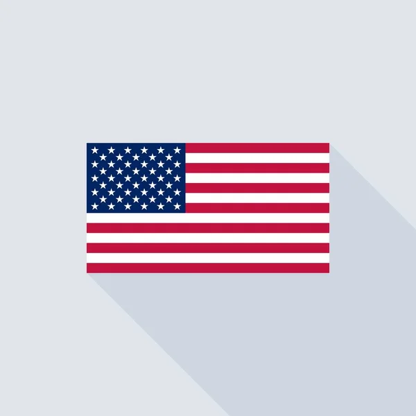 Amerikaanse vlag, platte ontwerp vector met officiële aandeel — Stockvector