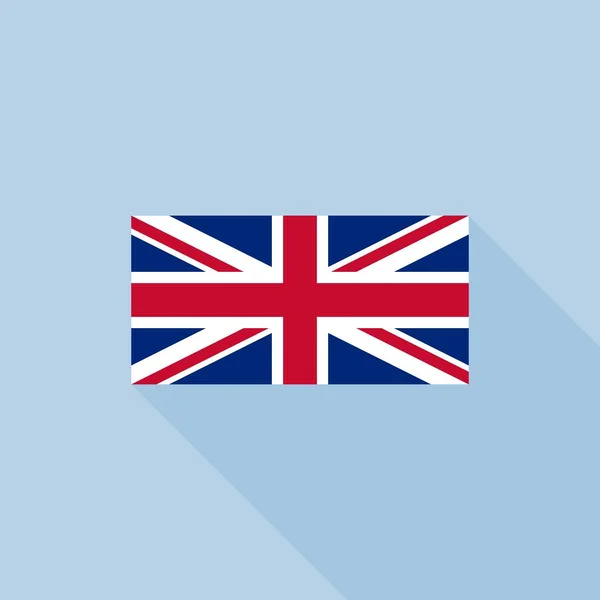 Unión jack o bandera del reino unido, vector de diseño plano con proporción oficial — Vector de stock