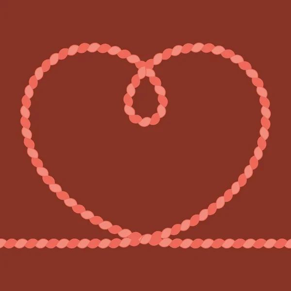 Vector heart rope frame — Stock Vector