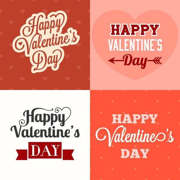 Vettoriale tipografico Felice giorno di San Valentino con ornamenti — Vettoriale Stock