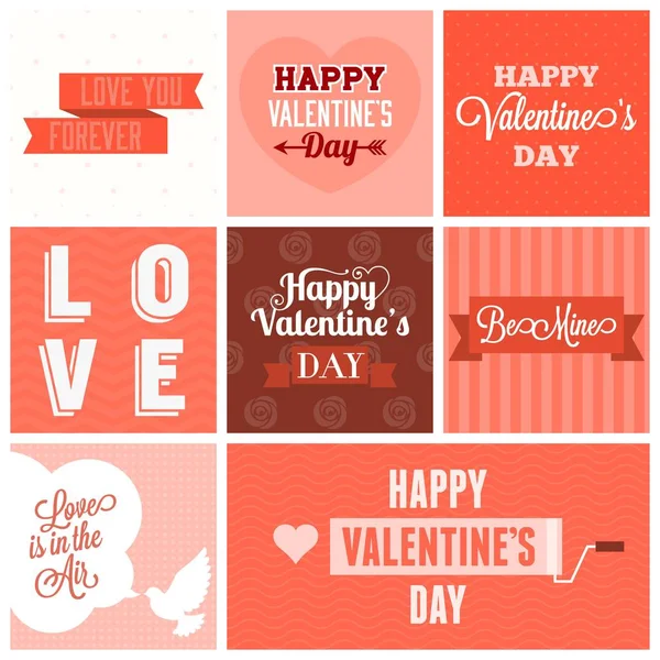 Vector valentine`s day set, headline, labels, emblems and other decorative elements.set 4 — Stockový vektor