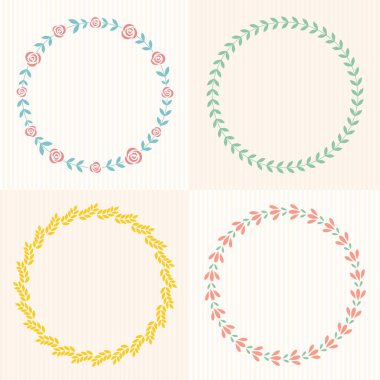 Laurel çelenk ve çiçek çerçeve.