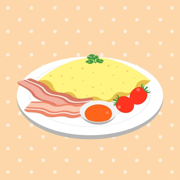Vektor omeletu, plochý design — Stockový vektor