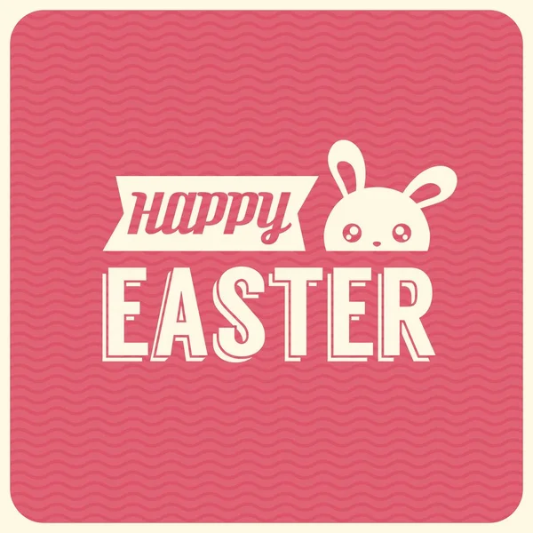 Happy Easter typograficzne tła i bunny, Płaska konstrukcja — Wektor stockowy