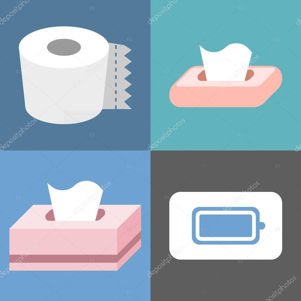 Vector tissue icons set, flat design