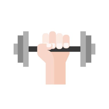 Halter, spor veya egzersiz hakkında uygulama düz tasarım simgesini açgözlü el