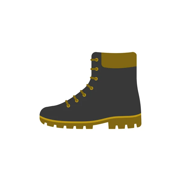Black and brown boot shoes illustration, flat design — Stock Vector