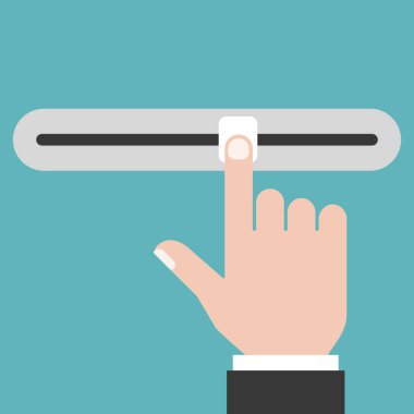 Sürgülü slider düğme, düz tasarım parmak