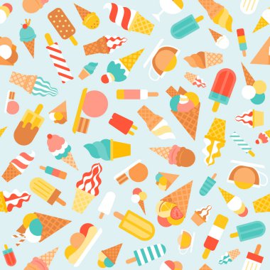 Dikişsiz desen dondurma, yumuşak hizmet ve ambalaj kağıt, afiş, arka plan veya zemin, düz tasarım için buzlu şeker