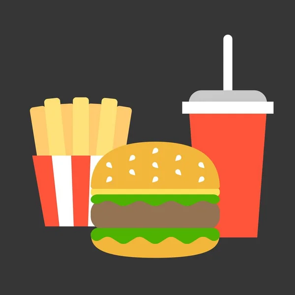 Vektor Junk Food, flaches Design — Stockvektor