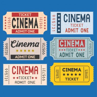 Vektör sinema bilet retro Stil kümesindeki