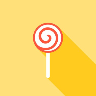 lolipop simge uzun gölge, düz tasarımı ile