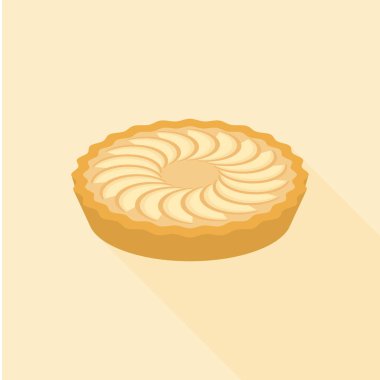 Elmalı turta uzun gölge ile düz tasarım