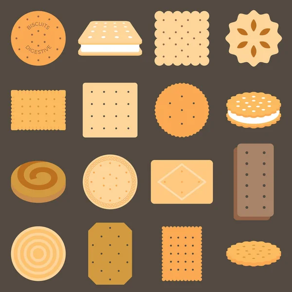 Colección de galletas en diseño plano — Archivo Imágenes Vectoriales