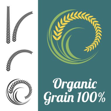 Vektör pirinç işareti ve siluet pirinç simgesi