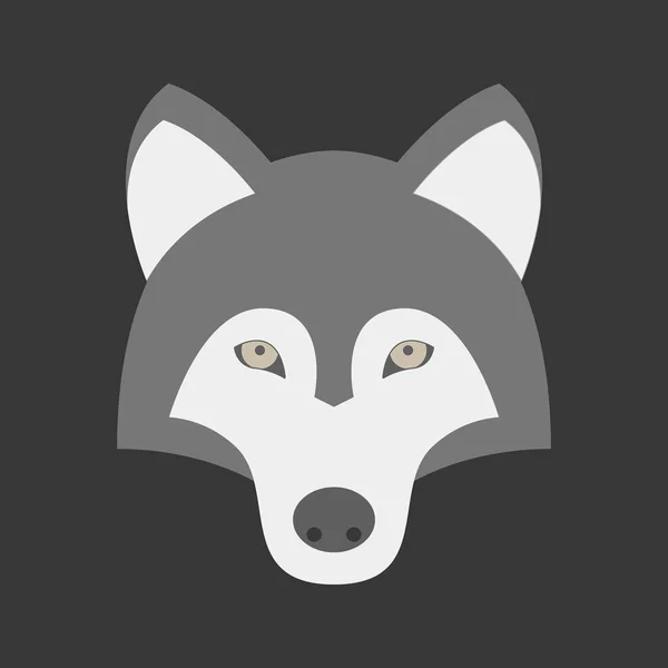 Vektor-Wolf-Symbol, flaches Design — Stockvektor