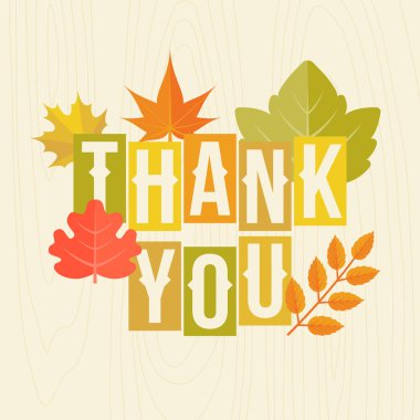 Şükran günü Festivali için poster teşekkür ederim başlık ile sonbahar yaprakları