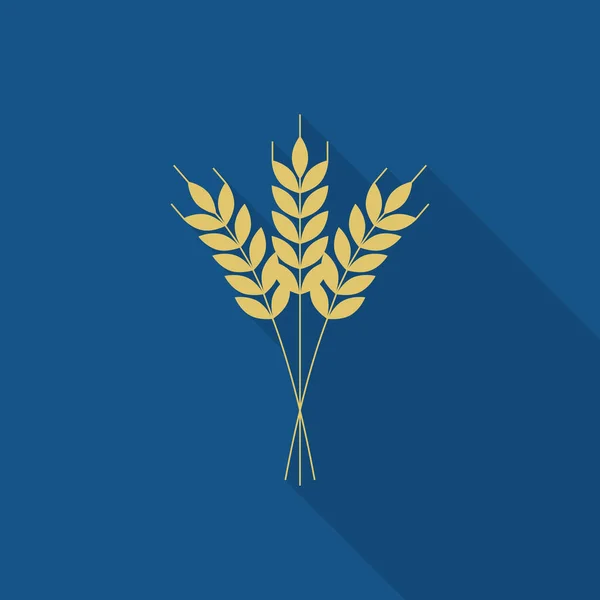 Ícone de trigo ou cevada, design plano para logotipo — Vetor de Stock