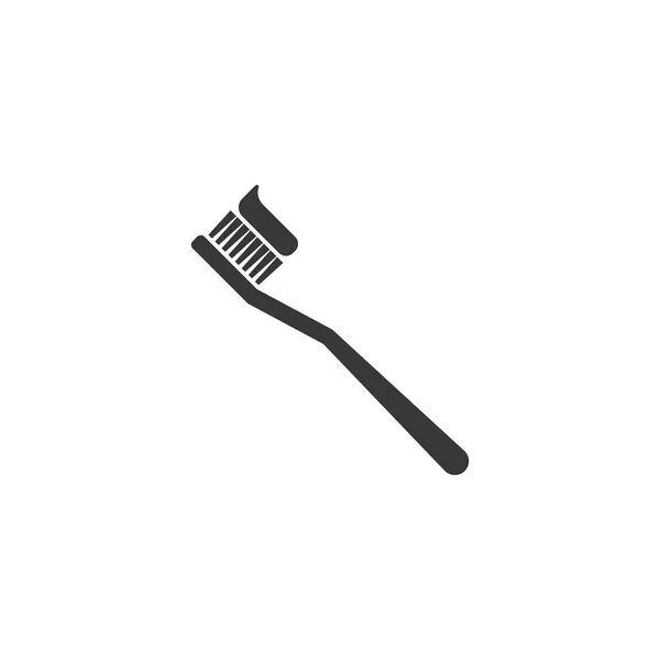Cepillo de dientes con icono de silueta de pasta de dientes — Archivo Imágenes Vectoriales