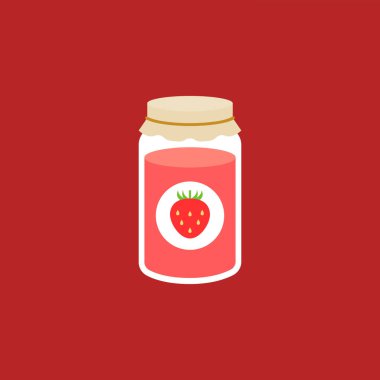 Çilek reçeli, düz tasarım simgesi