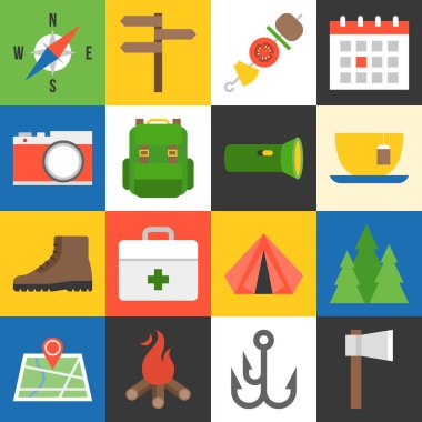 Kamp simgeler vektör 