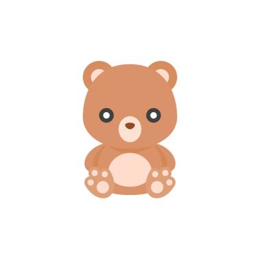 Sevimli ayıcık simge, düz tasarım