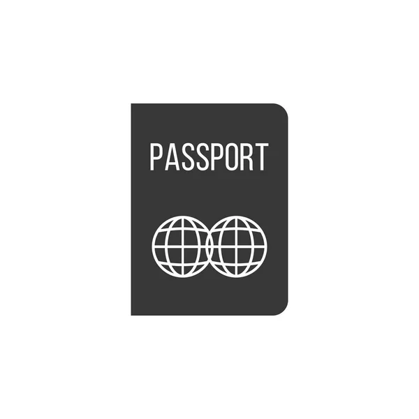 Icono del pasaporte, diseño de la silueta — Vector de stock