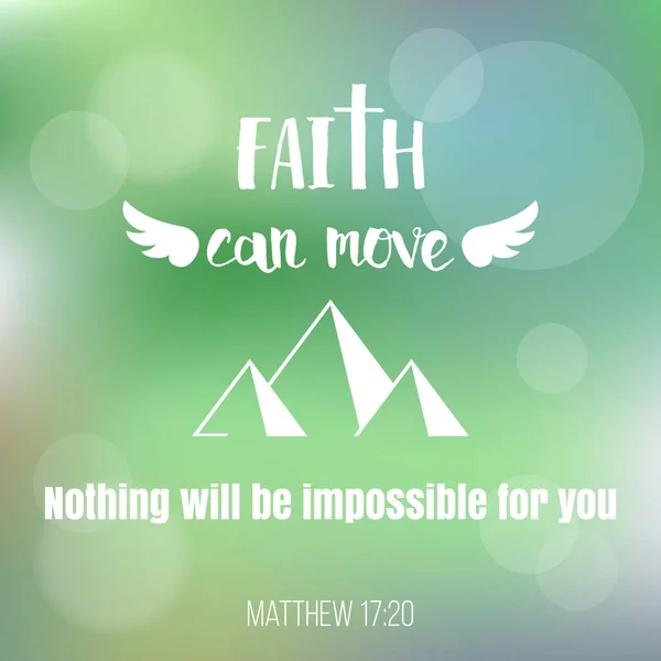 信仰は山を動かすことができます。 — ストックベクタ