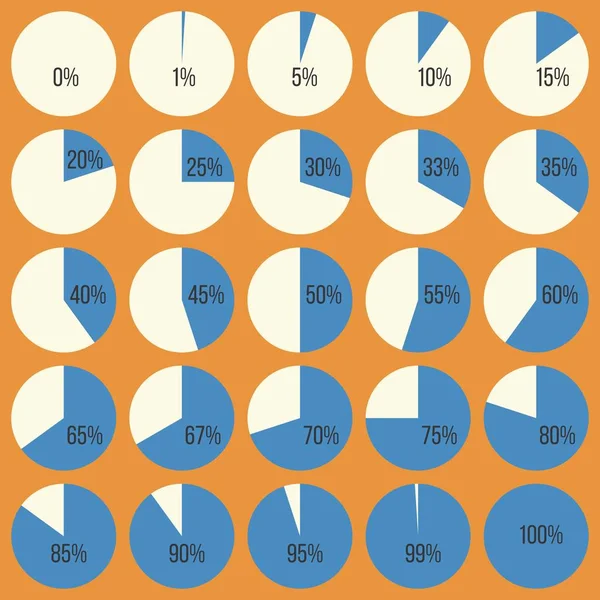 Diagramma grafico a torta in percentuale per l'utilizzo in grafica info, design piatto — Vettoriale Stock