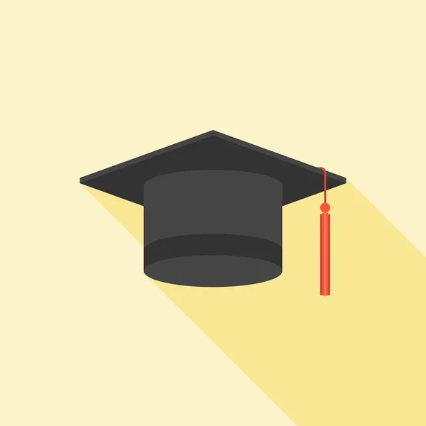 Icono de la tapa de graduación, vector de diseño plano — Vector de stock