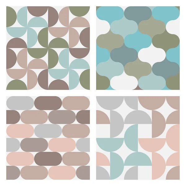 Set of geometric seamless pattern — Stock Vector