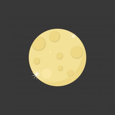krater illüstrasyon simge vektör ile moon
