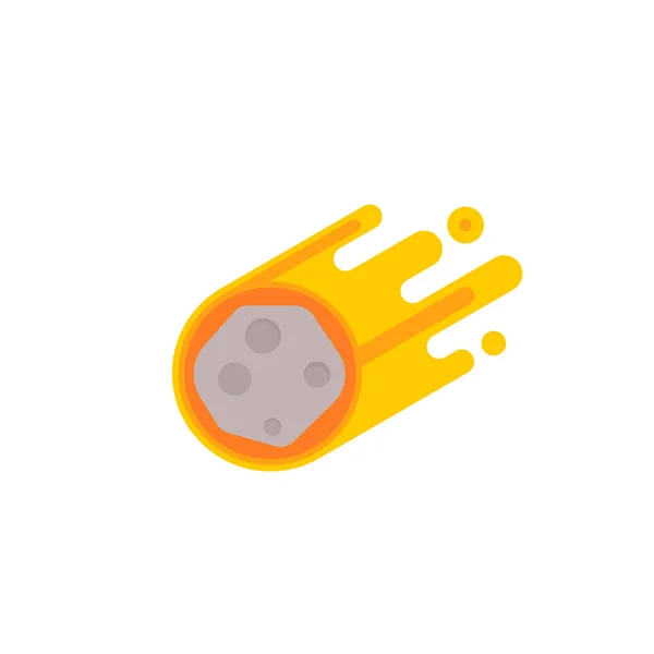 Meteor klesající ikona, plochý design vektor — Stockový vektor