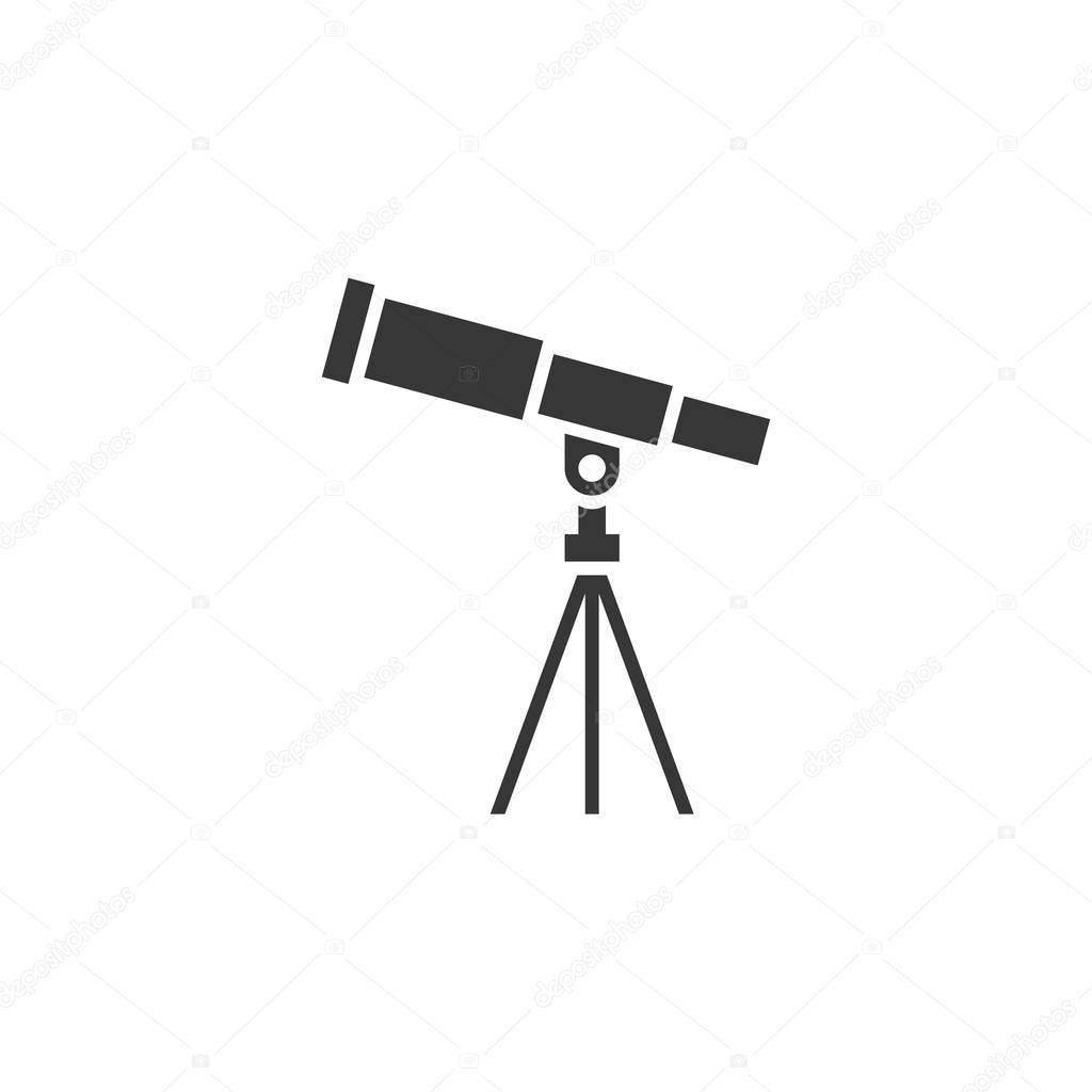 telescope icon, silhouette design