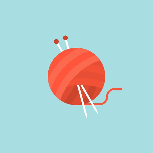 Vlněná příze koule, plochý design ikony — Stockový vektor
