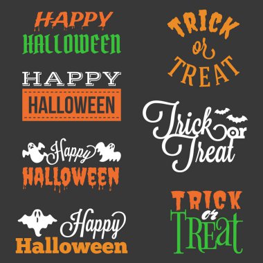 Mutlu Cadılar Bayramı ve hüner ya da muamele etmek tipografik başlığında stil hayalet, yarasalar gibi öğeleri ile değişir