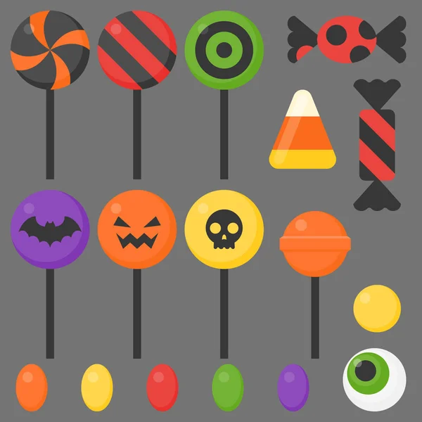 Halloween-Bonbons, flache Design-Ikone — Stockvektor