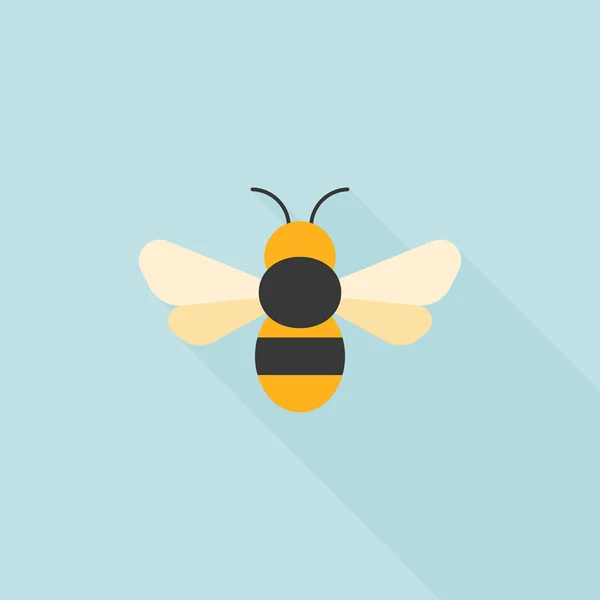 Pszczoła proste ikona, Płaska konstrukcja — Wektor stockowy