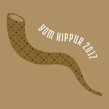 Yom kippur 2017 shofar boynuz için rosh Hashanah, İsrail Yeni yıl, düz tasarım ile