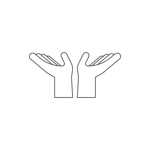 Ikona ruky obrys, za chválu a uctívání koncept — Stockový vektor