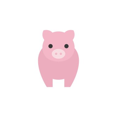 domuz simgesi ön yüzü, düz tasarlamak vektör