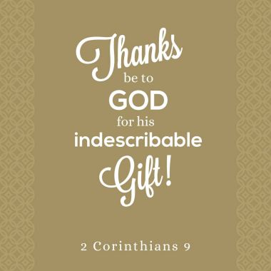 Tanrı'ya onun tarifsiz hediye için teşekkür var olmak 2 corinthians, poster ya da zarif arka plan ile t gömlek üzerine baskı için İncil alıntı