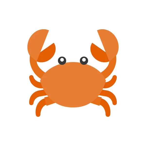 可爱的螃蟹卡通图标，平面设计矢量 — 图库矢量图片