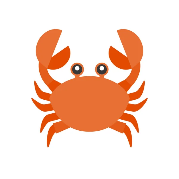 Cute crab cartoon icon, flat design vector — Stock Vector