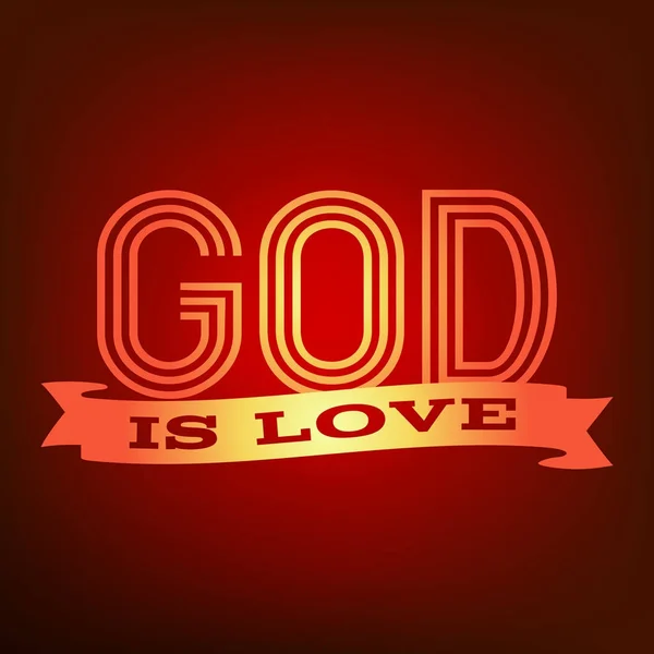 하나님은 사랑 타이 포 그래피 포스터 — 스톡 벡터