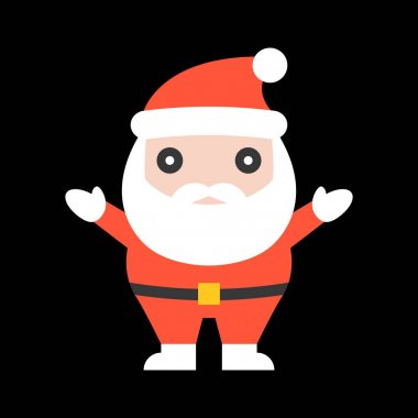 Vektör sevimli Noel Baba Noel, düz tasarım için