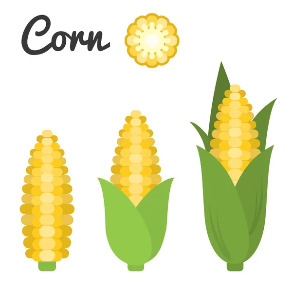 Vektorset Aus Obst Und Gemüse Mais — Stockvektor