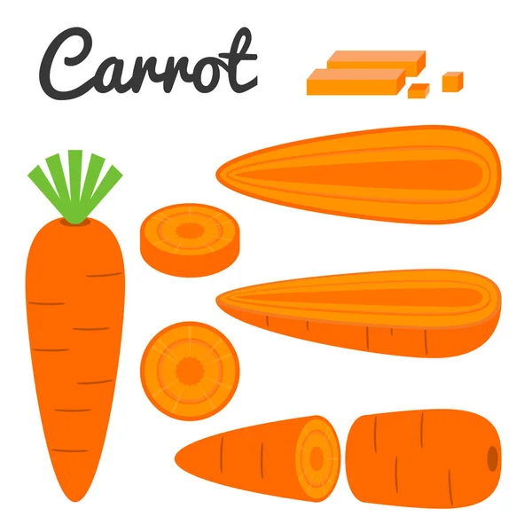 Векторний Набір Фруктів Овочів Морква — стоковий вектор