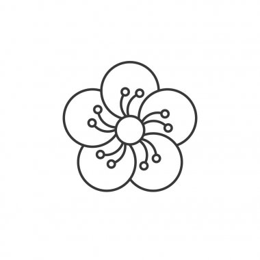 oryantal çiçek anahat simgesi, Erik çiçeği simgesi